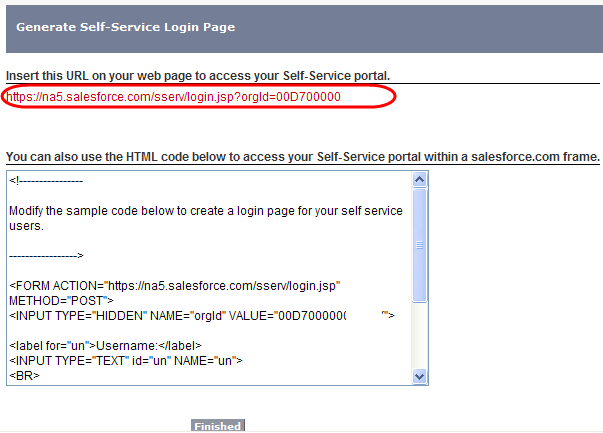 HTML and Login URL HTML and Login URL