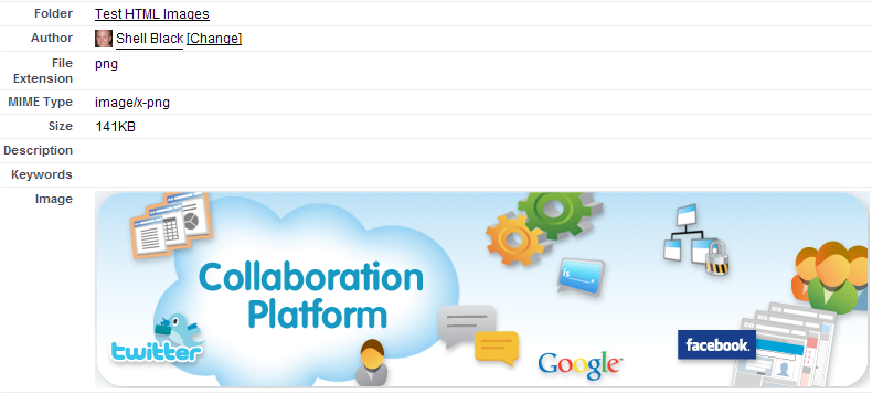 Image displays in document record Image displays in document record