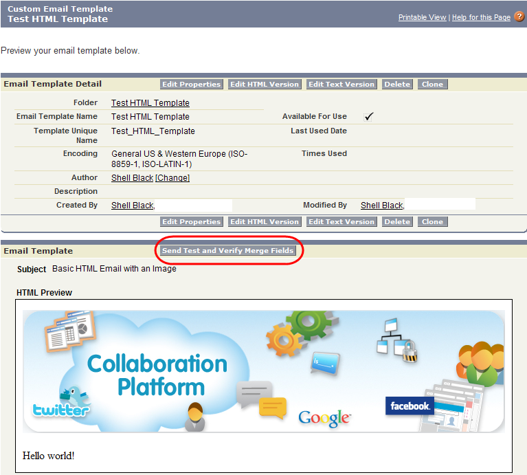 Preview of HTML Template working Preview of HTML Template working