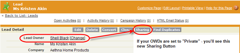 Sharing Button Record Owner Sharing Button Record Owner