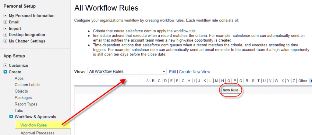 Start a Workflow Rule
