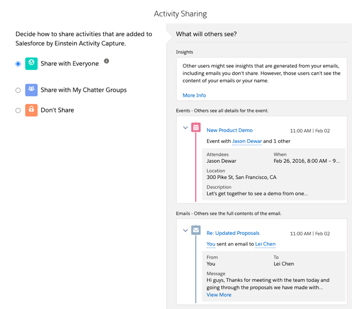 einstein activity sharing